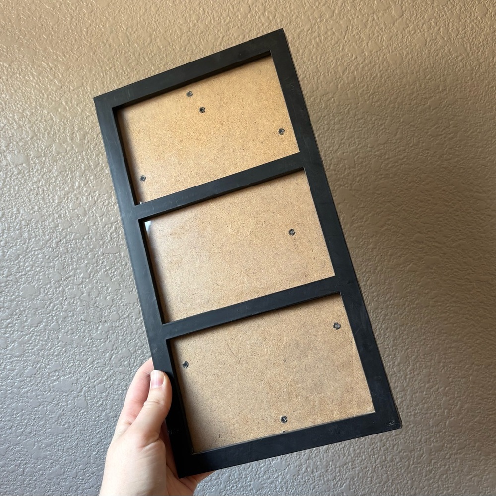 BUNDLE of 5 - Black Triple Photo Frames